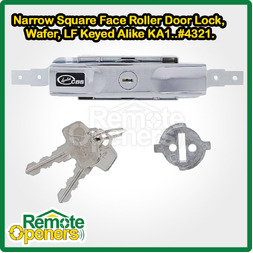 Lenlok 4321 Narrow Square Face Roller Door Lock, 4 pin, C4 Keyed Alike K